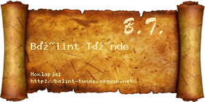 Bálint Tünde névjegykártya