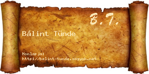 Bálint Tünde névjegykártya